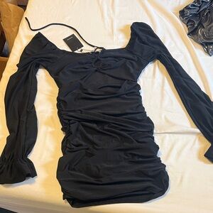 Jc Mochas Elegant Black Long Sleeve Dress